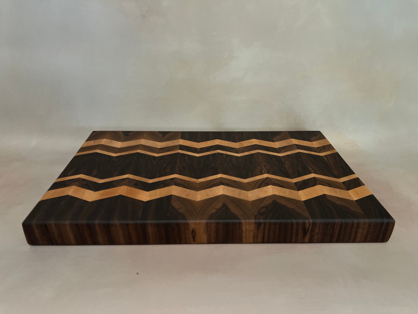 Maple & Walnut End Grain Chevron Board