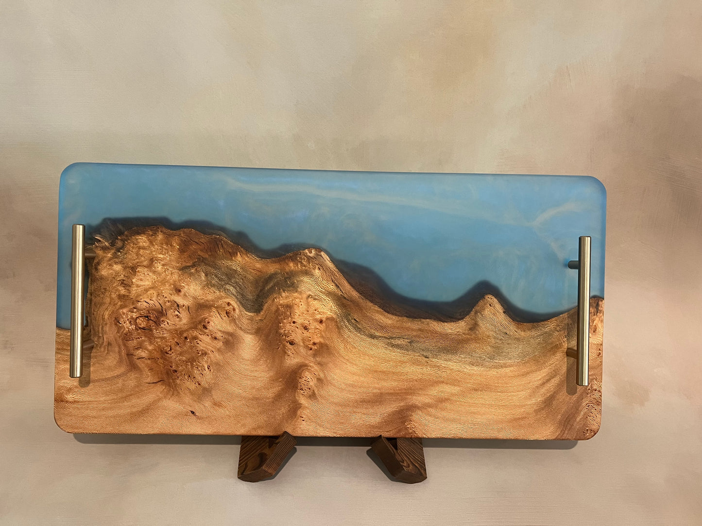 Ocean Blue Sequoia Wood Serving Tray