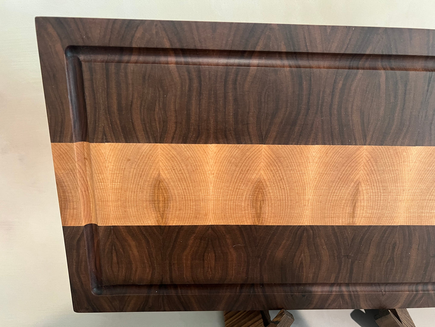 Walnut and Maple End Grain Board with Juice Groove